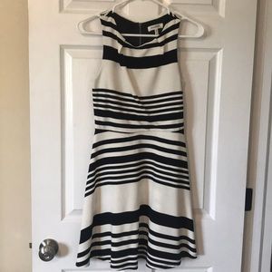 Monteau Black and white stripe dress